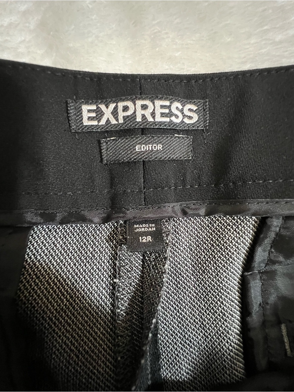 Express Women’s Gray Dress Pants with Black Waistband size 12R - Picture 6 of 9